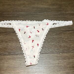 VICTORIA'S SECRET VERY SEXY High Leg Low Rise Thong V-String Panty White Large